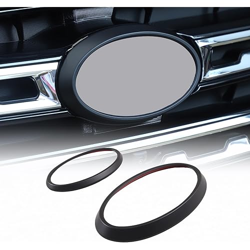 Car Front Rear Logo Decoration Cover Ring Trim, Compatible for Subaru Outback 2021 2022 2023 2024 2025, Hood Emblem Ring Accessories, Made of ABS (Matte Black)