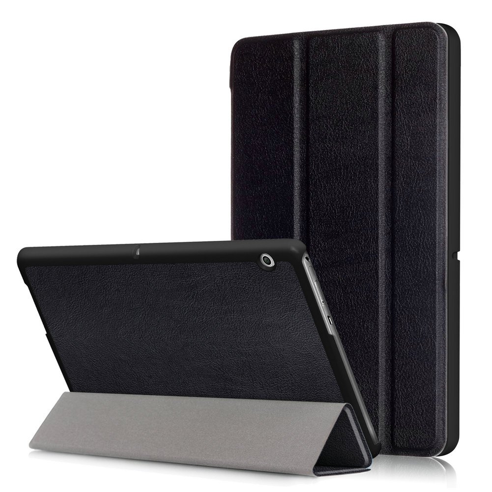 Custer Case for Huawei MediaPad T3 10 AGS-W09 AGS-L09 AGS-L03,Ultra-Thin PU-Leather Hard Shell Cover - Black