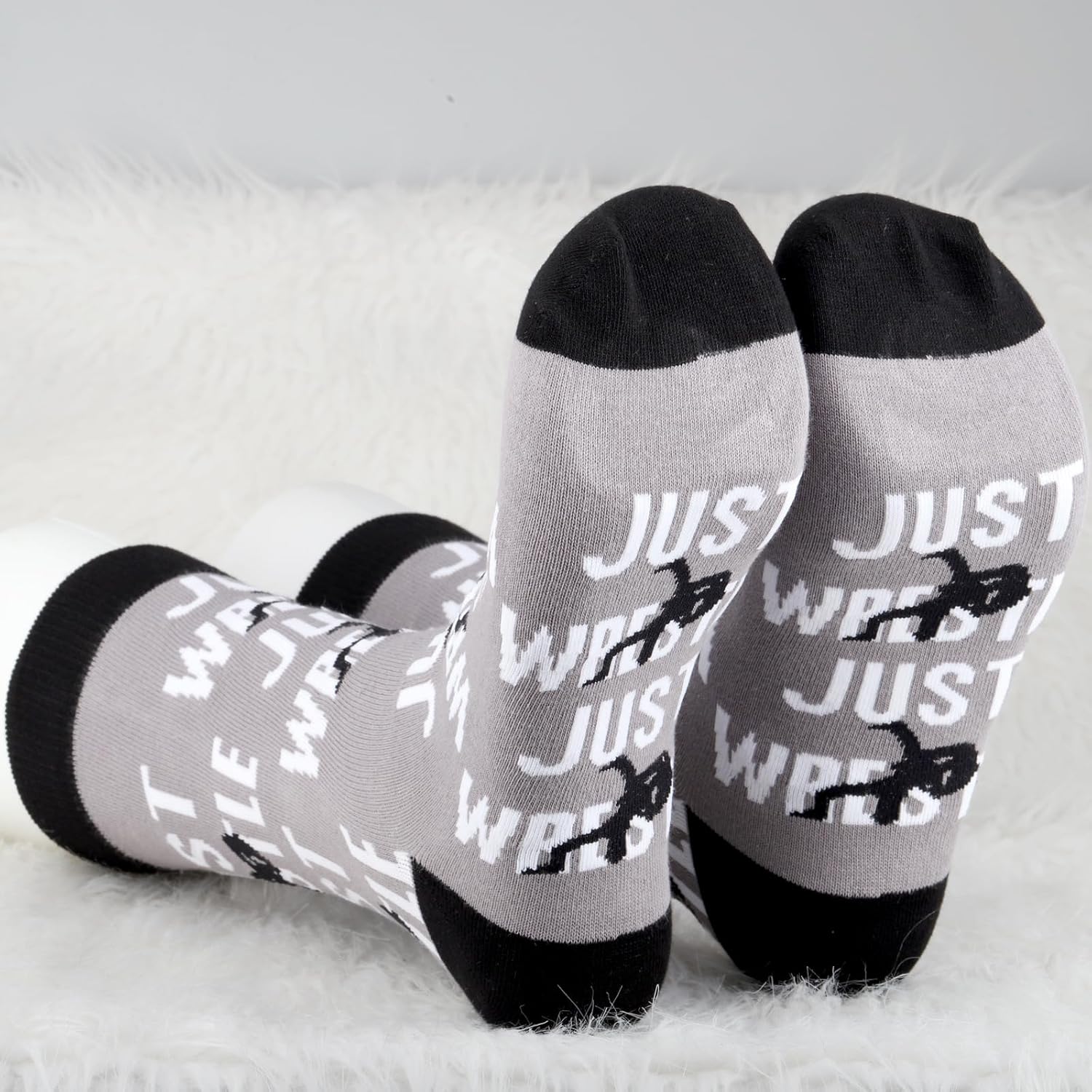 MBMSO Funny Wrestling Socks 2 Pairs Eat Sleep Wrestle Repeat Socks Wrestler Gifts for Coach Fans Team - Image 5