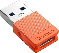 Mcdodo USB Type C USB3.0 変換アダプタ 5V/3A急速充電 5Gbps高速データ転送 QC3.0対応 USB C USB A 変換アダプター 高耐久 小型 軽量 勤務 ビジネス出張用 タイプC to A 変換コネクタ コンバータ Type Cアダプター 充電器 モバイルバッテリー パソコン等対応 型番OT-6550 オレンジ