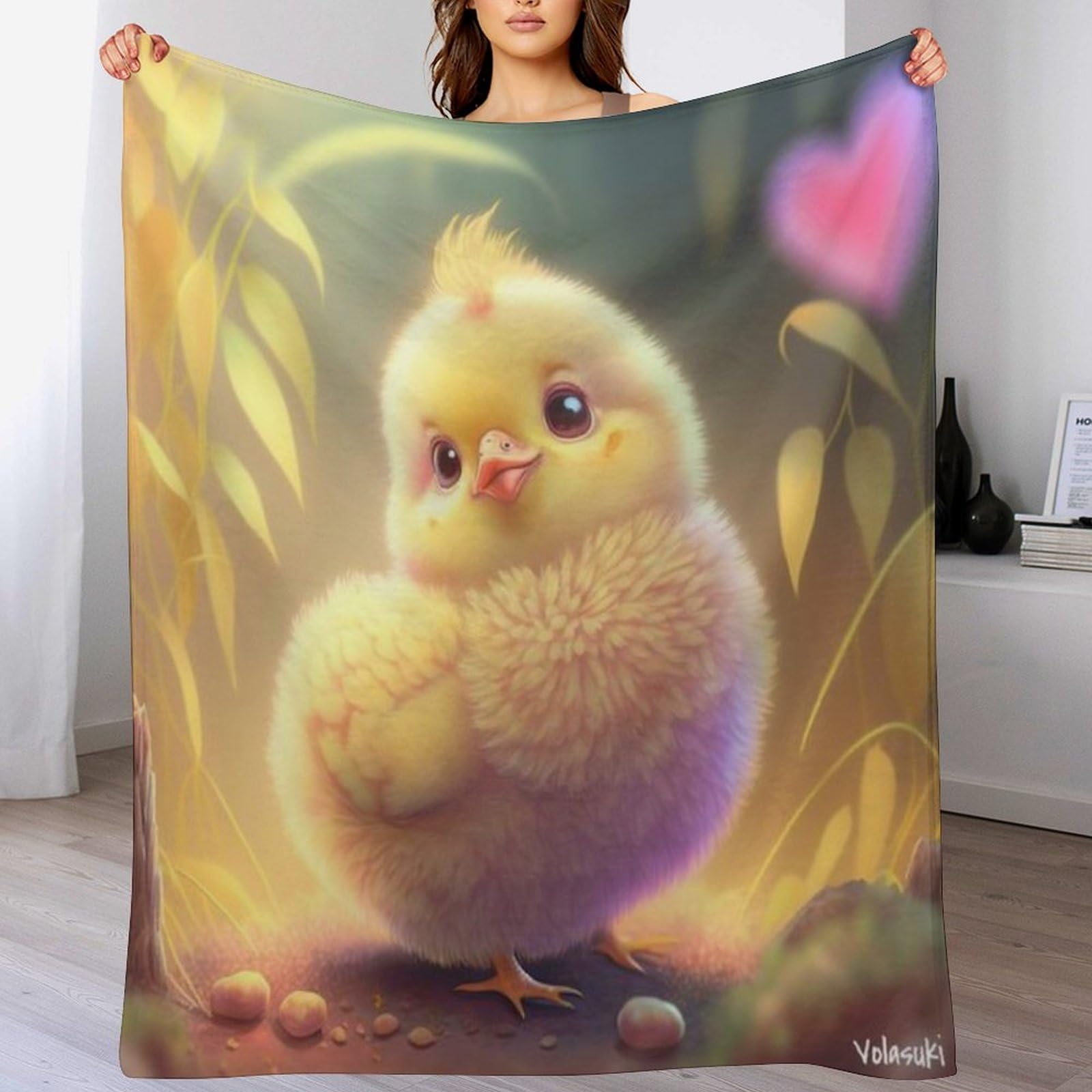Couverture polaire poulet moelleuse idéale pour vos soirées cocooning sur le canapé salon