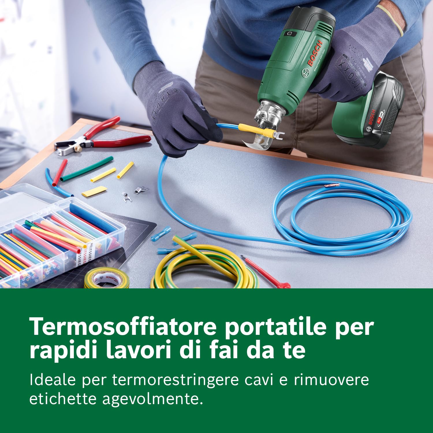 Bosch 18V System Termosoffiatore a batteria EasyHeat 18V-500 (incl. bocchetta riduttrice)