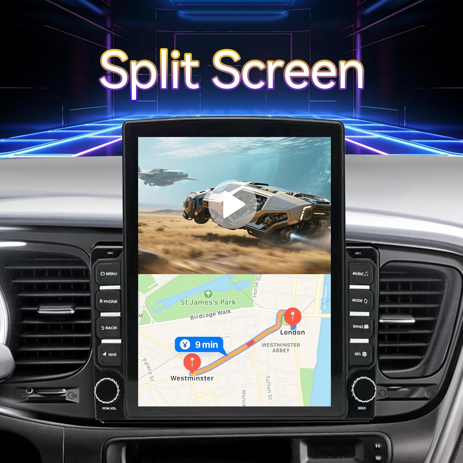 Android 14 Car Stereo Radio Head Unit Compatible with Kia Optima K5 2013 2014 2015 9.7" Touch Screen Audio Receiver with CarPlay & Android Auto GPS WiFi Buletooth Back Camera FM Mic 2+64G