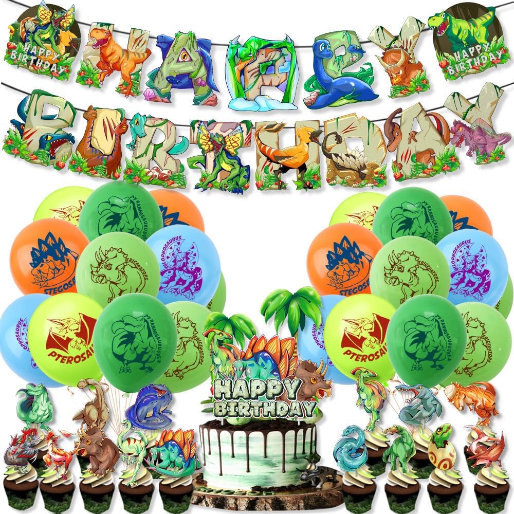 Vintage Dinosaurs Birthday Theme Party Decoration Set