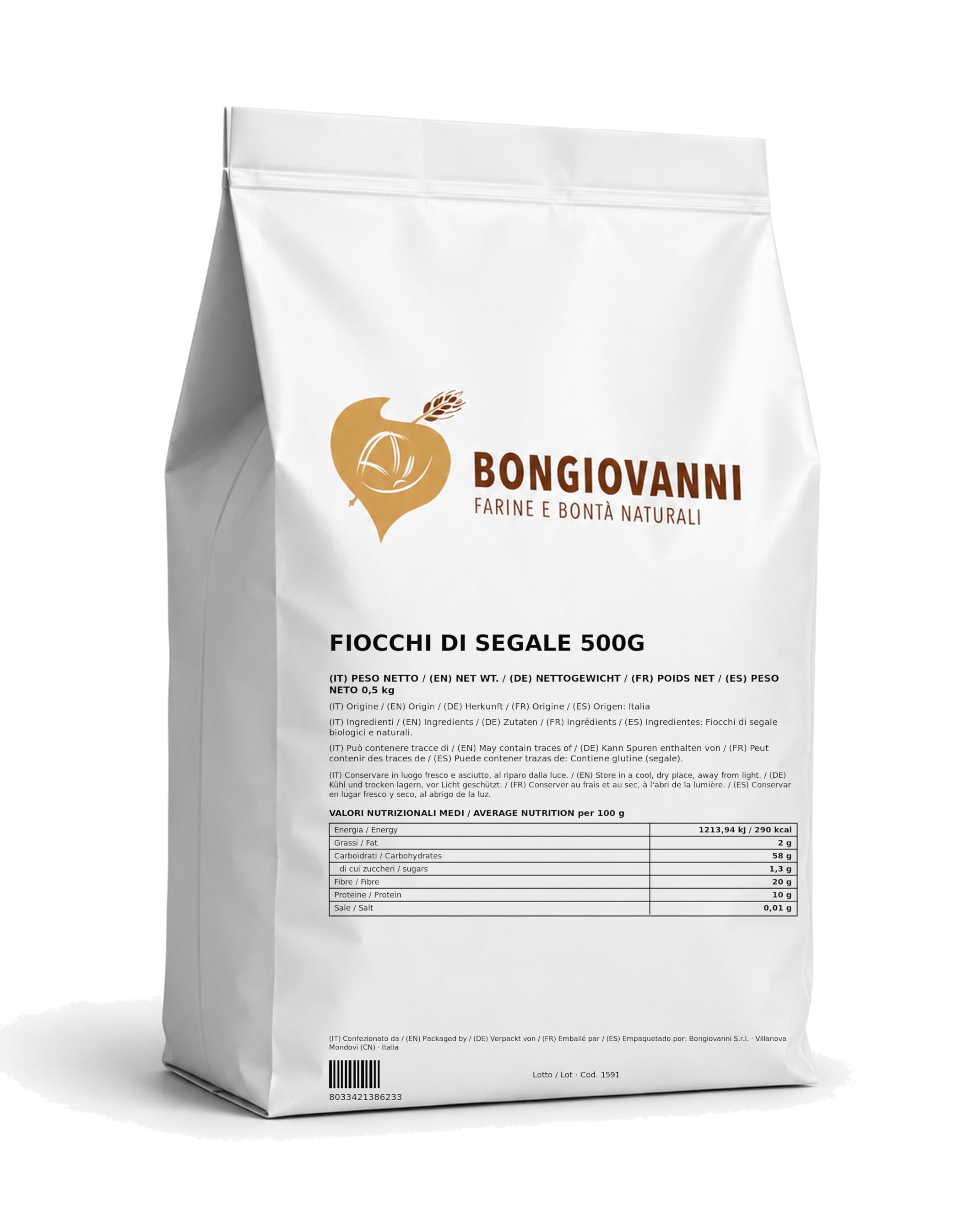 Bongiovanni Srl Copos de centeno 500 g