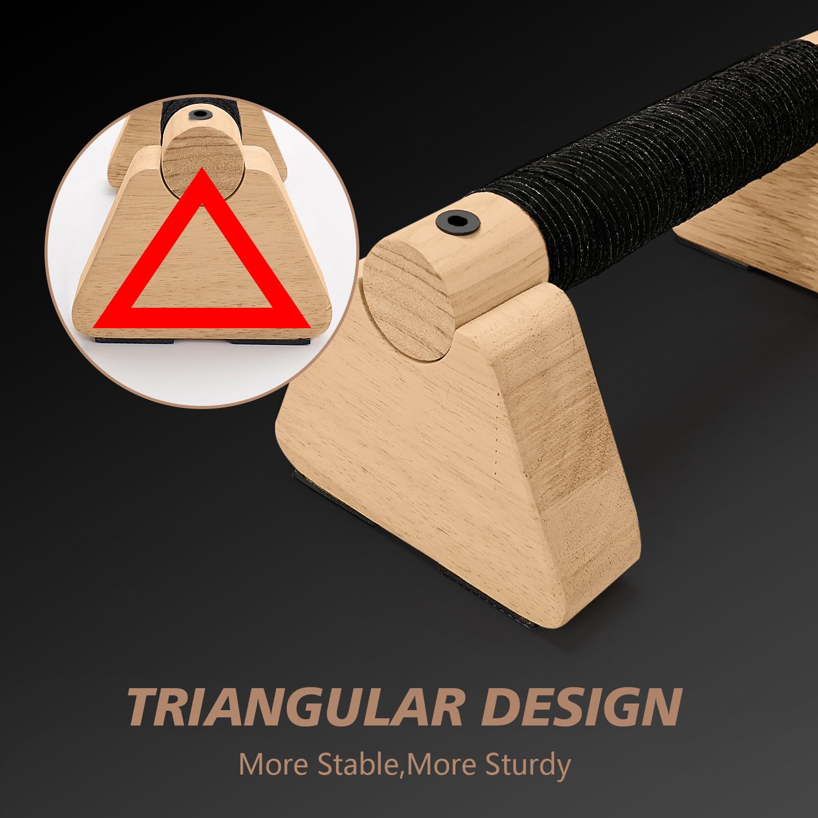 Rolitwils Parallettes Bars - Wooden Calisthenics Equipment for Handstand Training, Push Up Bars & Calisthenics Bar - Handstand Blocks and Pushup Handles for Men (wood, 20cm)