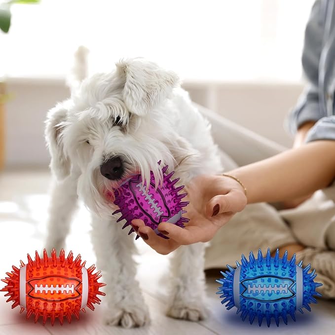 Gemscream 6 Pcs Pelota de Fútbol con Púas y Sonido para Perros Medianos y Grandes miniatura 5
