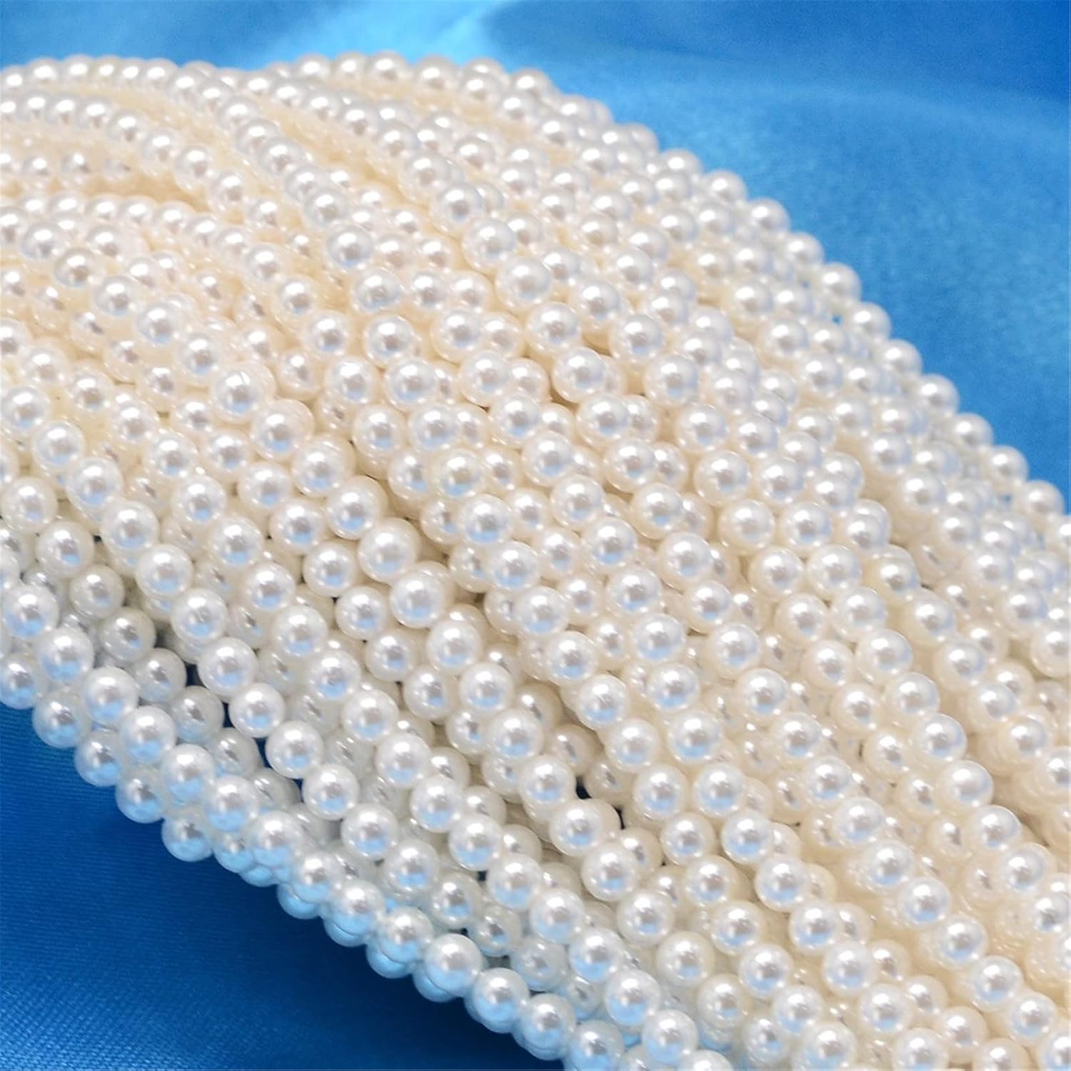 Beadthoven 5 Strands Round Beads White Shell Beads Polished Beads 3mm Tiny Loose Spacer Beads for Bracelet Necklace Jewelry Making Hole0.5mm 16inch
