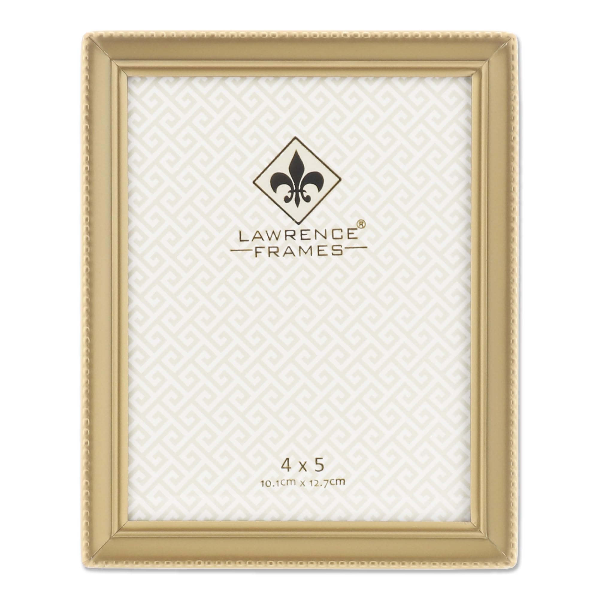 Lawrence Frames Bead Border Design, 4x5, Satin Gold