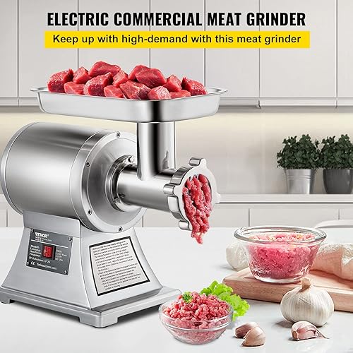 Miniatura 2 de VEVOR Picadora de carne comercial, 550LBh 1100W Picadora de carne eléctrica, máquina de picar carne industrial resistente aprobada por ETL