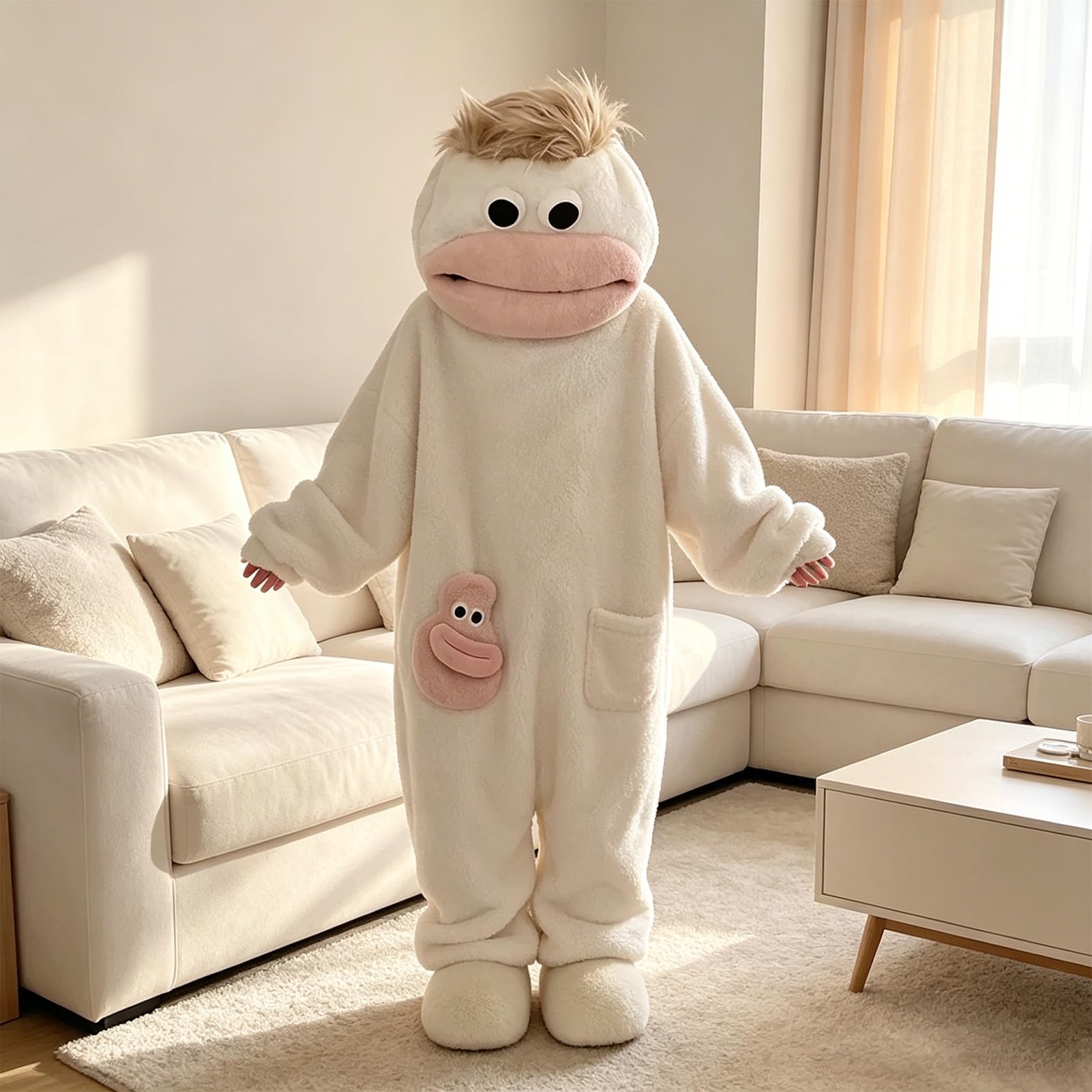 Silly Onesie Lustiger Monster Onesie Big Mouth Monster Kostüm Pyjama | Mundmonster Fleece Schlafanzug Silly Onesie Pyjama Monster-Einteiler Tierkostüm Schlafoverall Halloween Kostüm