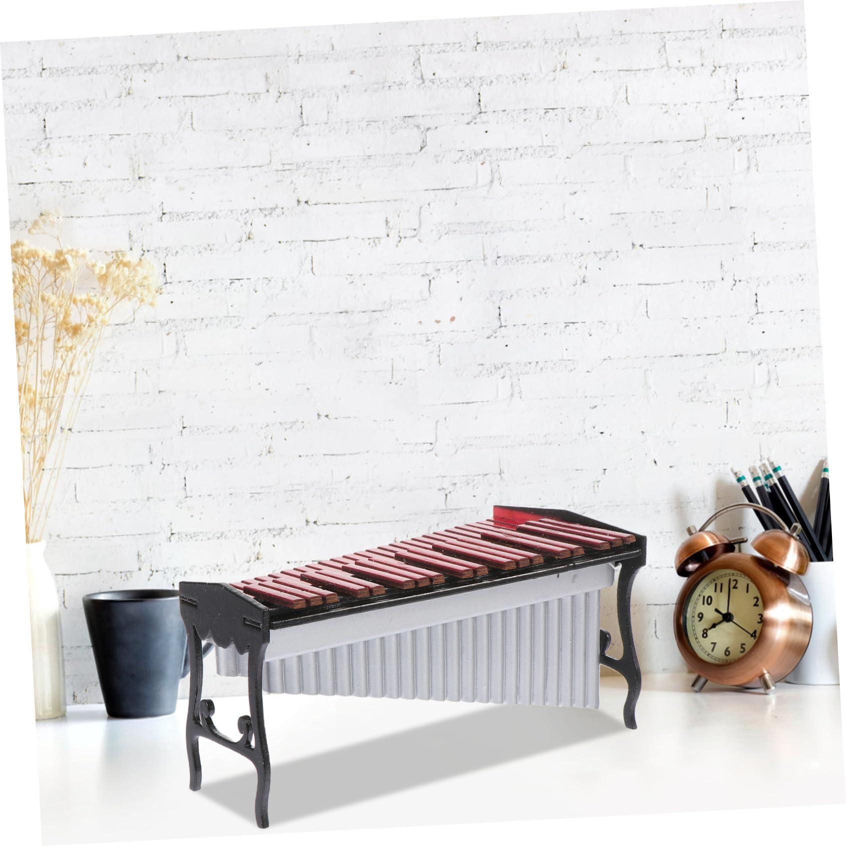 UPKOCH Decorazione Miniatura Marimba in Resina Naturale Forma Realistica per Mini Casa, Effetto Decorativo per Amanti della Musica Scatola di Conservazione
