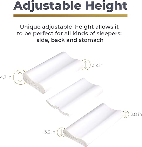 Miniatura 4 de Royal Therapy Paquete de 1 almohada de espuma viscoelástica, cervical de firmeza media, almohada de contorno Queen, almohada ortopédica para apoyo