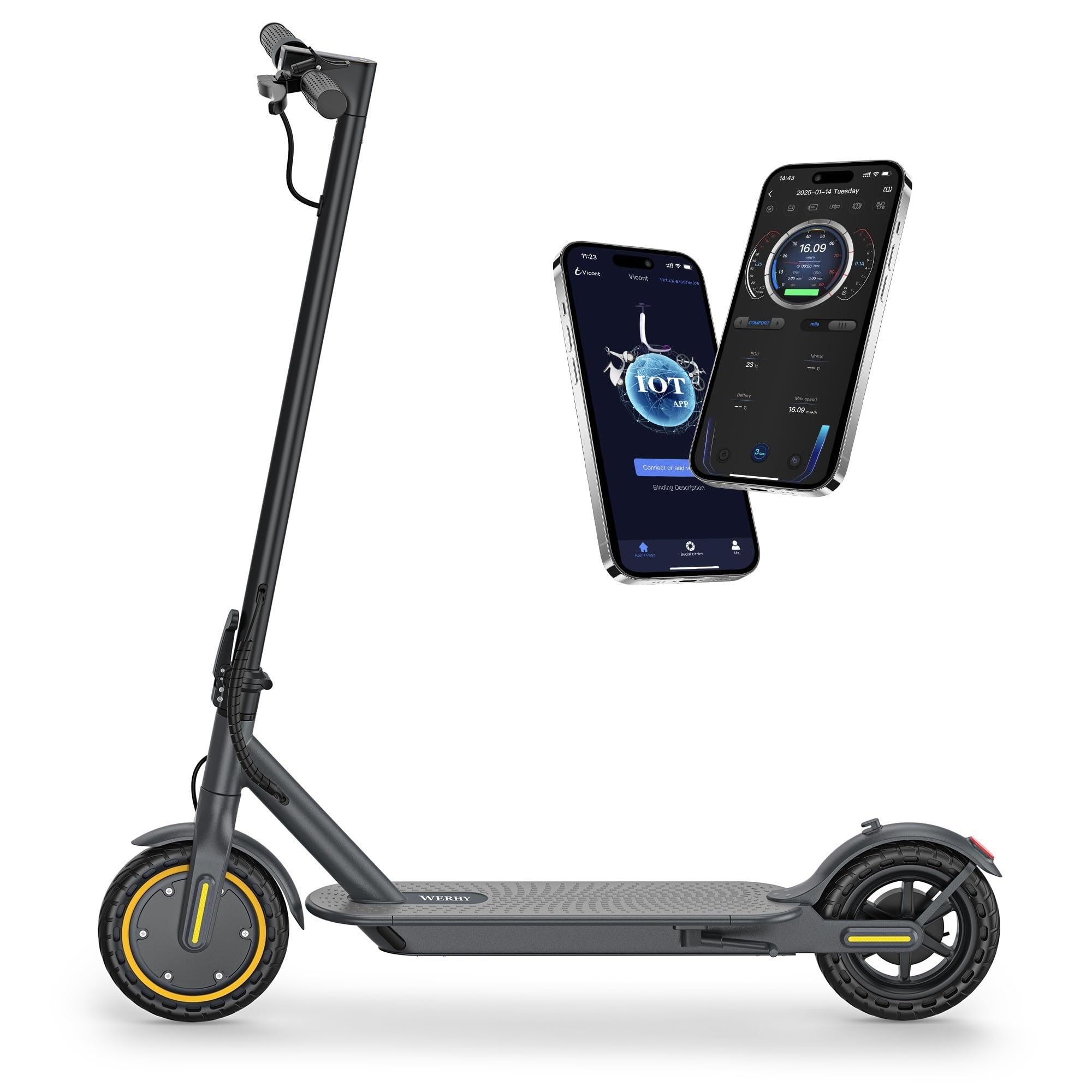 WERHY 8 5 10 Electric Scooter 350W 500W Motor Top Speed 19 22 mph Max 28 23 16Miles