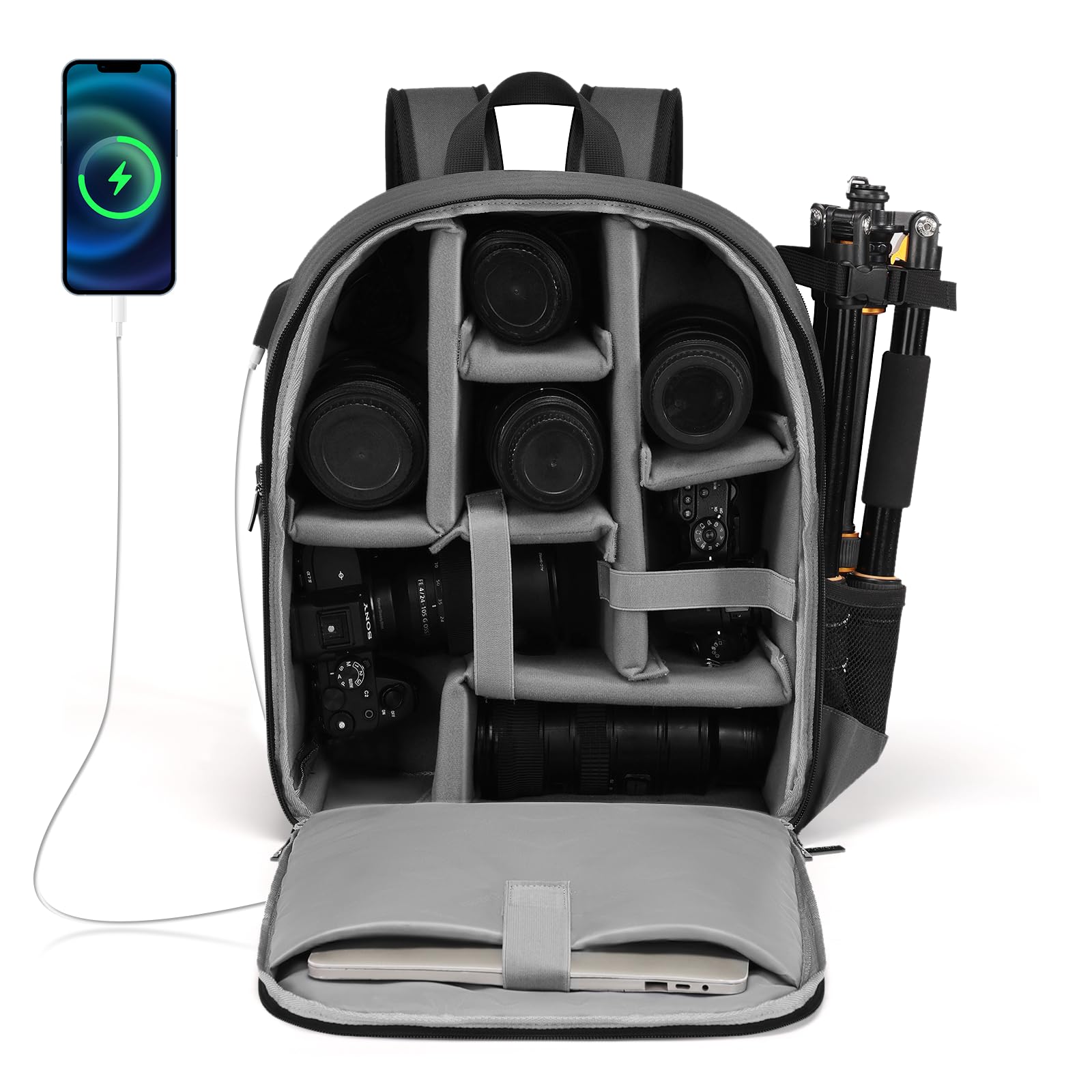 CADeN Camera Backpack Bag Professional for DSLR/SLR Mirrorless Camera Waterproof, Camera Case Compatible for Sony Canon Nikon — Amazon image 10