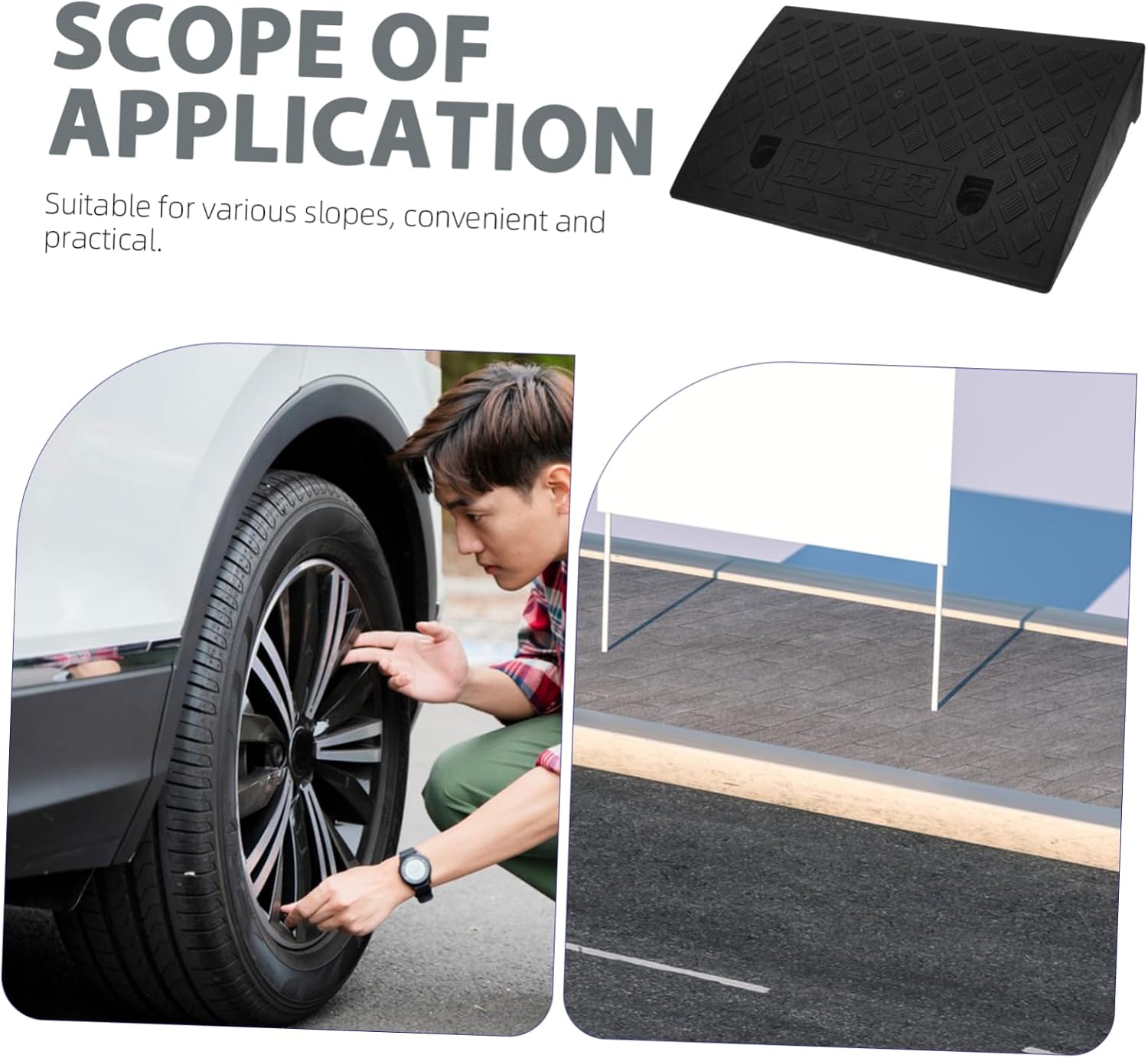 Didiseaon Portable Plastic Slope Ramp for Wheelchairs and Sweeping High Indoor Entry Ramp for Steps Non-Slip Design for Easy Use at Home Work