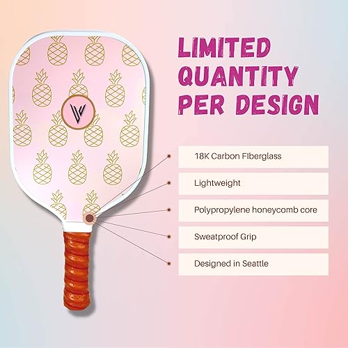 Miniatura 2 de Carbon Fiber Pickleball Paddles with Cushion Comfort Pickleball Paddle Grip Polypropylene Honeycomb Core Cushion Grip Lightweight