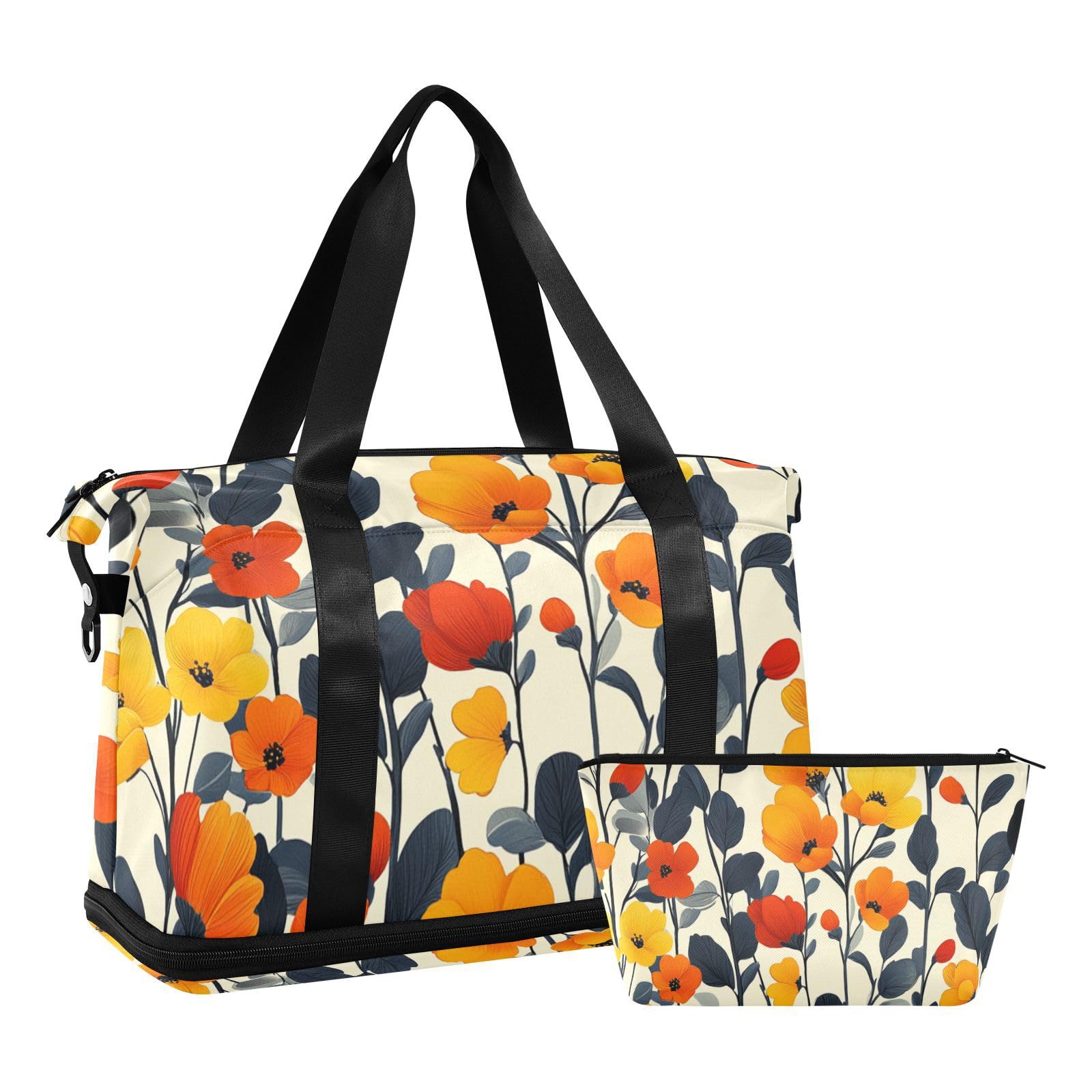 Moderne skandinavische Reisetasche mit Nassfach, verstellbarer Riemen, für Fitnessstudio, Sport, für Flugzeug, Reisen, faltbar, für Männer und Frauen