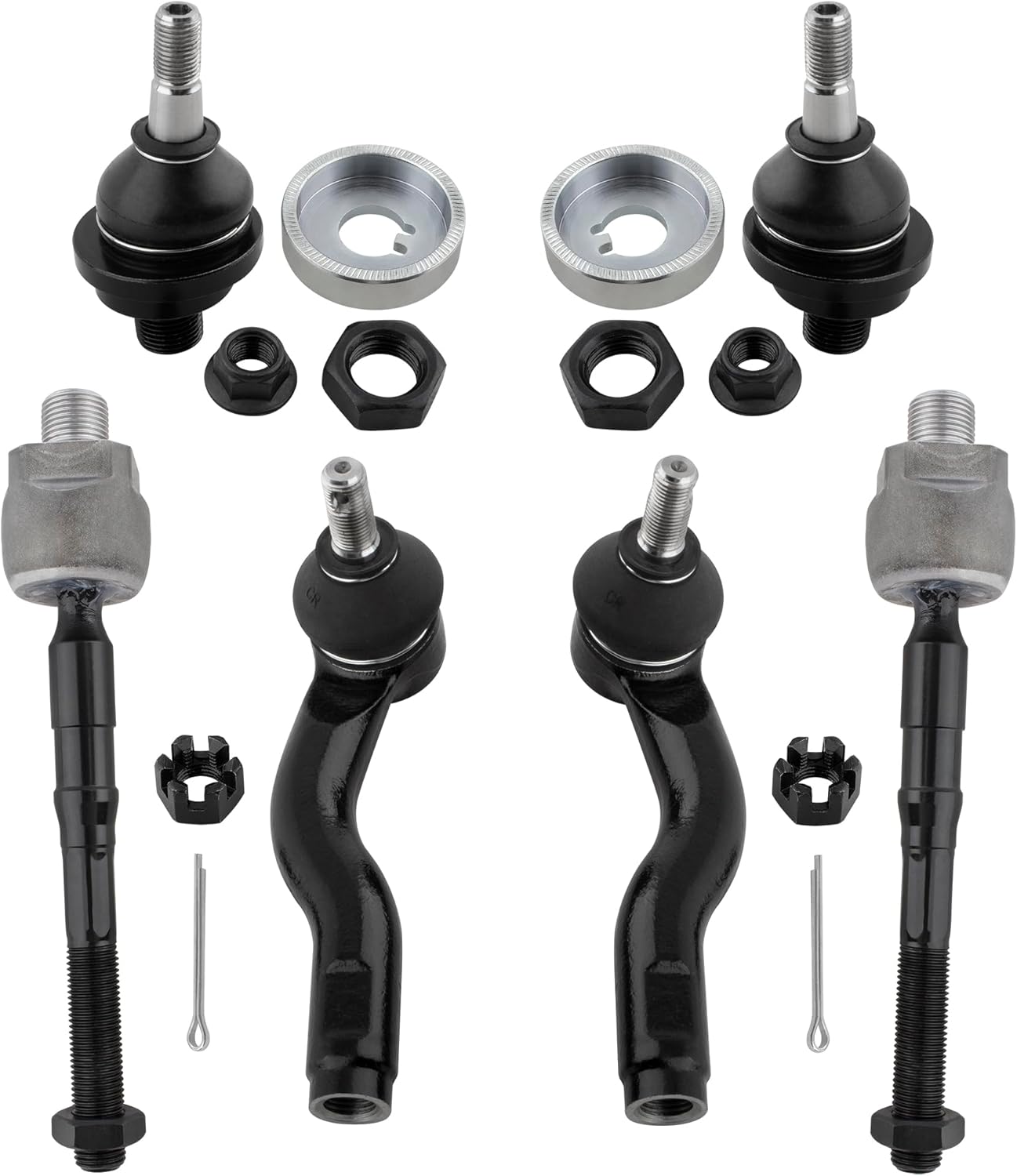 BOXI Front Inner/Outer Tie Rod and Upper Ball Joint Kit for Ford Fusion