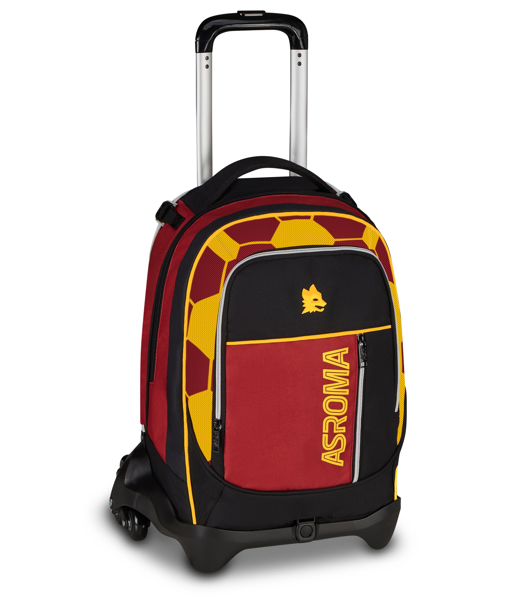 Seven Trolley Scuola Jack 3 Ruote Roma, Nero, 33 L, Scomponibile, Cross-over System, 3 in 1, Uso Zaino, Tasca frontale, Scuola elementare e media, Bambino, Ragazzo, Calcio, Prodotto ufficiale