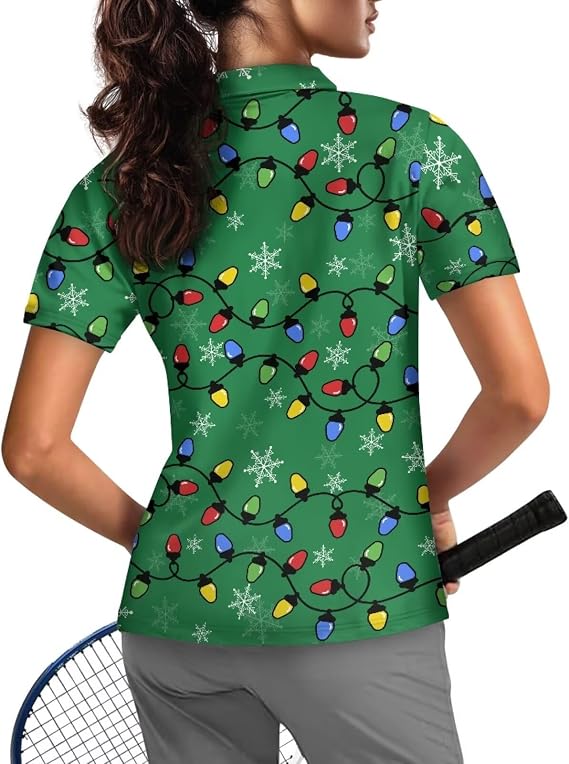 Womens Ladies V-Neck Golf Tops Zip Up Athletic Tennis T-Shirts Short Sleeve Polo Buttery Workout Tops Sweatshirts