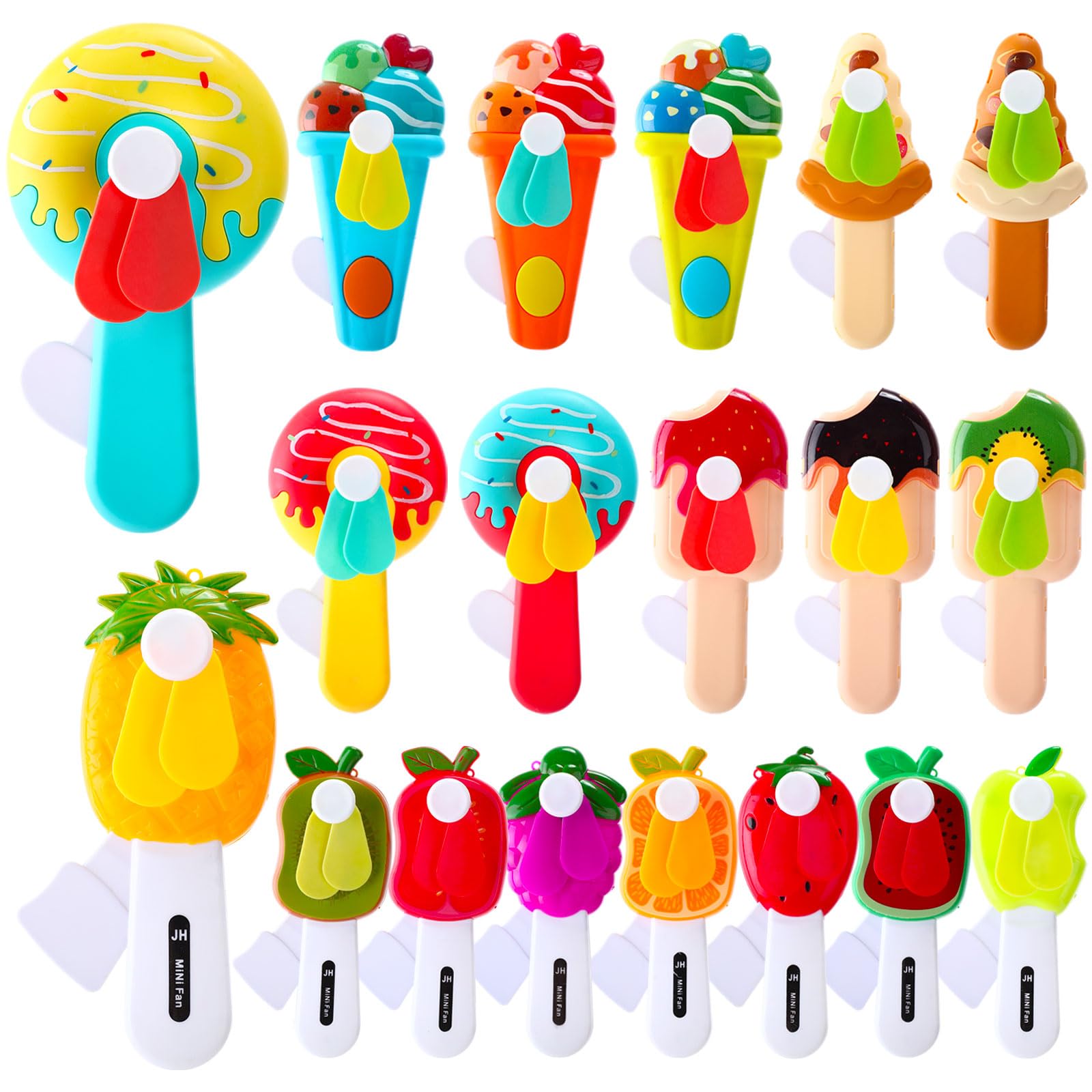 38 Pcs Mini Fans Bulk, Cute Sweet Treats Handheld Fan Party Favor | Cute Manual Press Cooling Fan for Summer, End of Year Pool Parties, Birthday, Beach Outdoor Activity