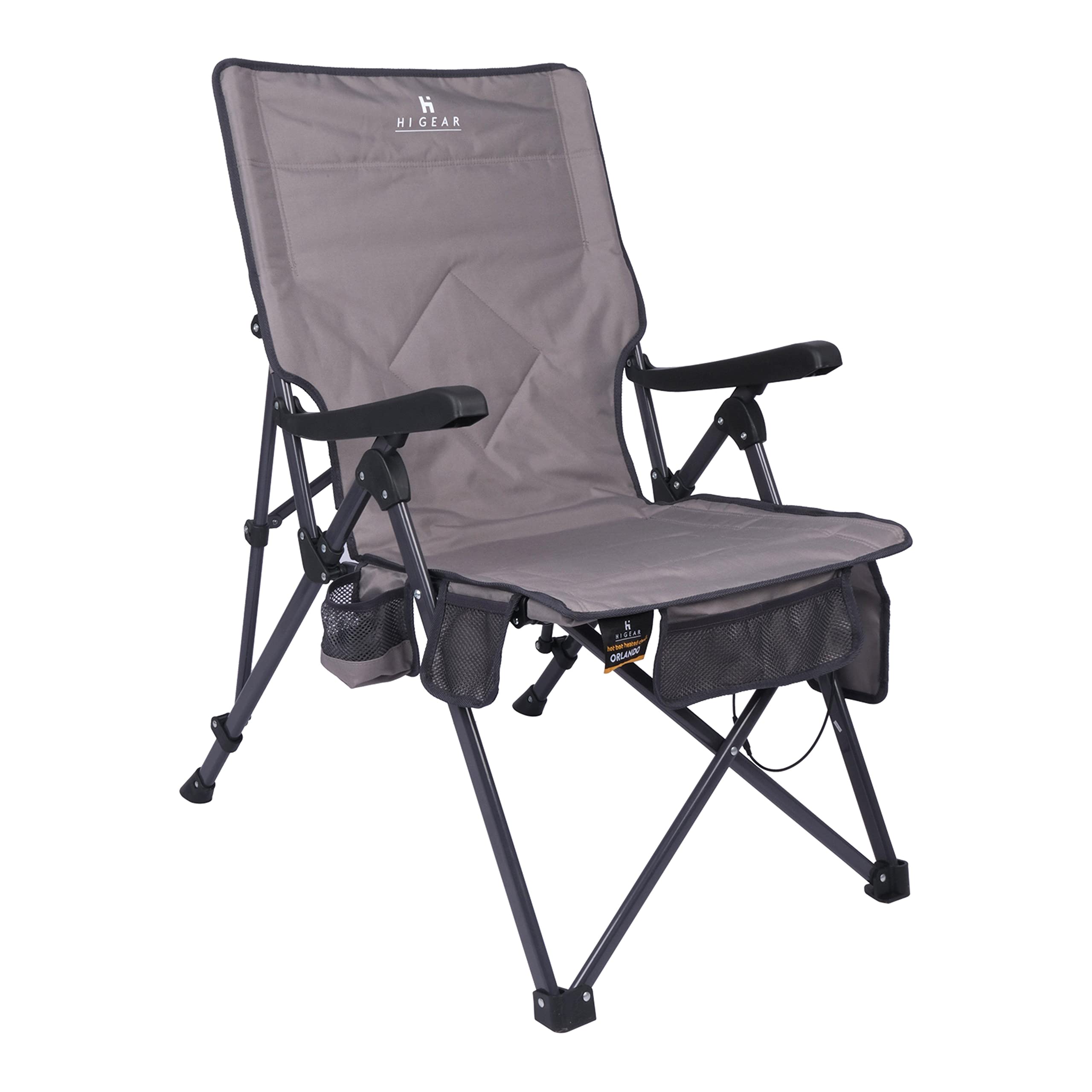 Hi-GearOrlando Heated Portable Folding Recliner Chair, Heated Camping Chair, Ideal for Outdoor Events, Barbecues, Garden Parties, Bonfires and Festivals, Camping Furniture