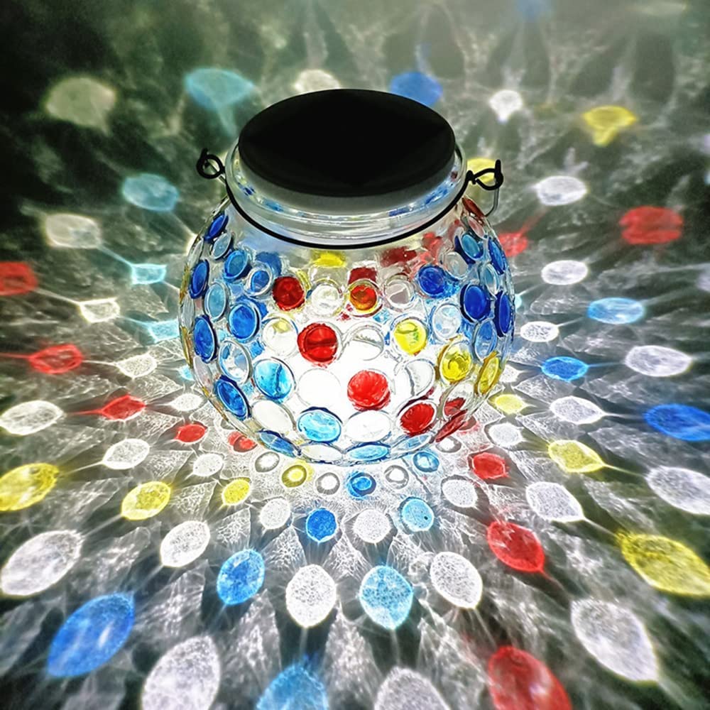 モザイクガラスのボールランプ Amazon.co.jp : ソーラー ガラス ボール ライト、色が変わるソーラー