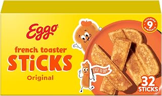 Eggo Frozen French Toaster Sticks Original 12.7oz Box (32 Sticks) - Quick Nutritious Breakfast Fun for Busy Mornings