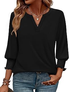 3/4 Length Sleeve Womens Tops Summer Shirts Blouses for Women Dressy Casual Trendy Fall S-3XL