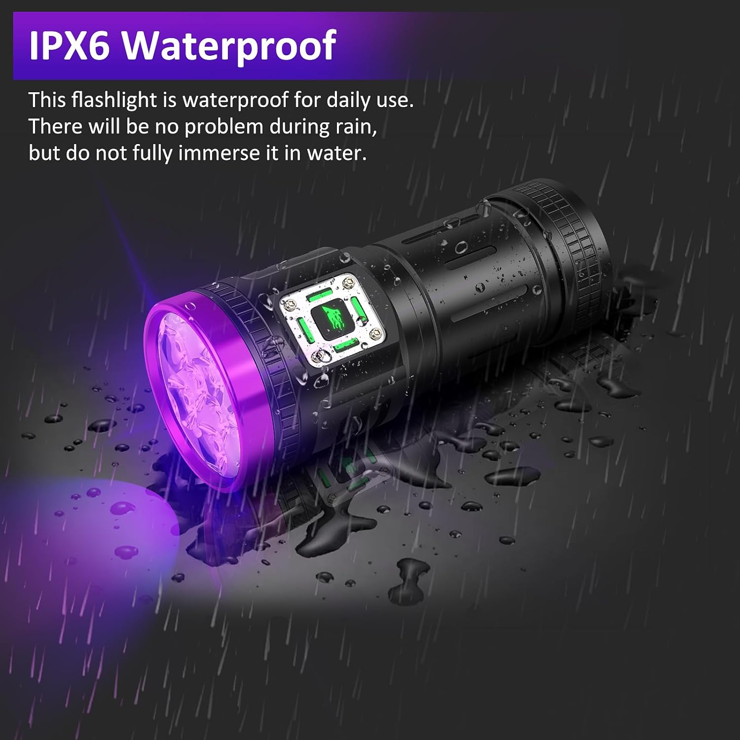 45W UV Flashlight Usb Rechargeable Blacklight Flashlights Powerful, 9-Core Led 385-395 nm UV Light for Pet Urine Detection,Resin Curing,Scorpion,Rocks,AC Leak,Bed Bugs,Blood Tracking,Uranium Glass