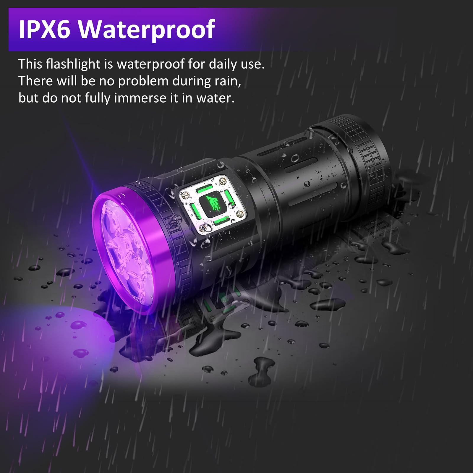 LUXNOVAQ Latarka UV 45W USB, ładowalna latarka UV, potężna, 9-rdzeniowa LED, światło UV 385-395 nm do wykrywania moczu zwierząt, utwardzania żywicy, sprawdzania notatek, pluskwy, szkła uranowego