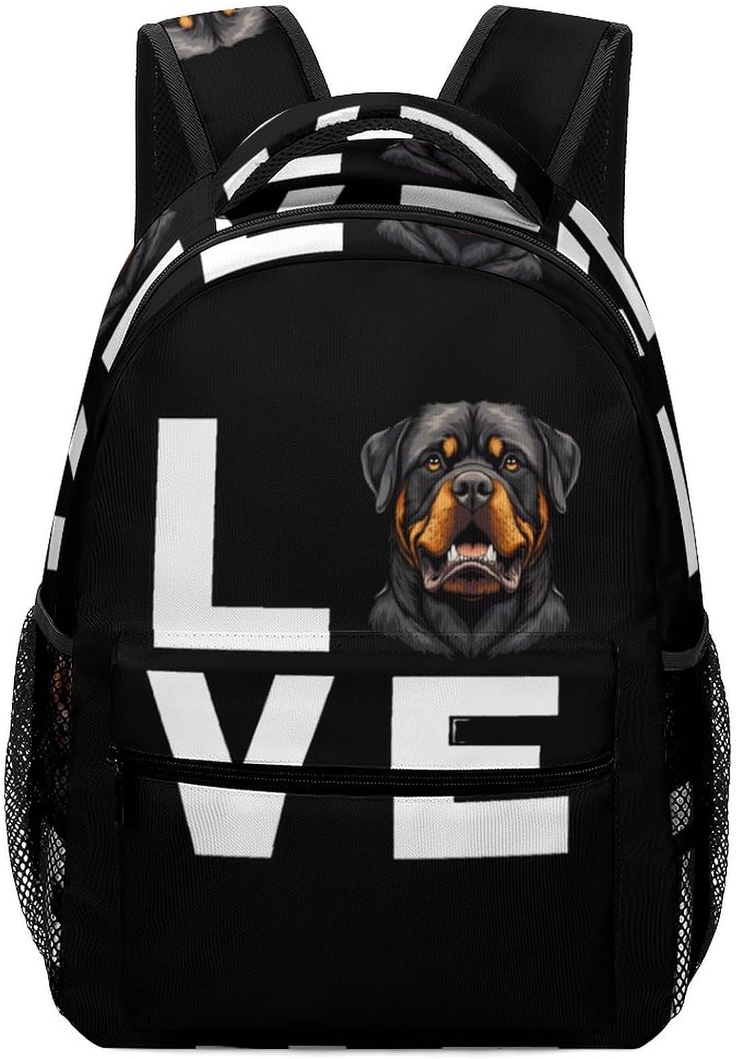I Love Rottweiler Dog Novelty Backpack Lightweight Printed Daypacks
