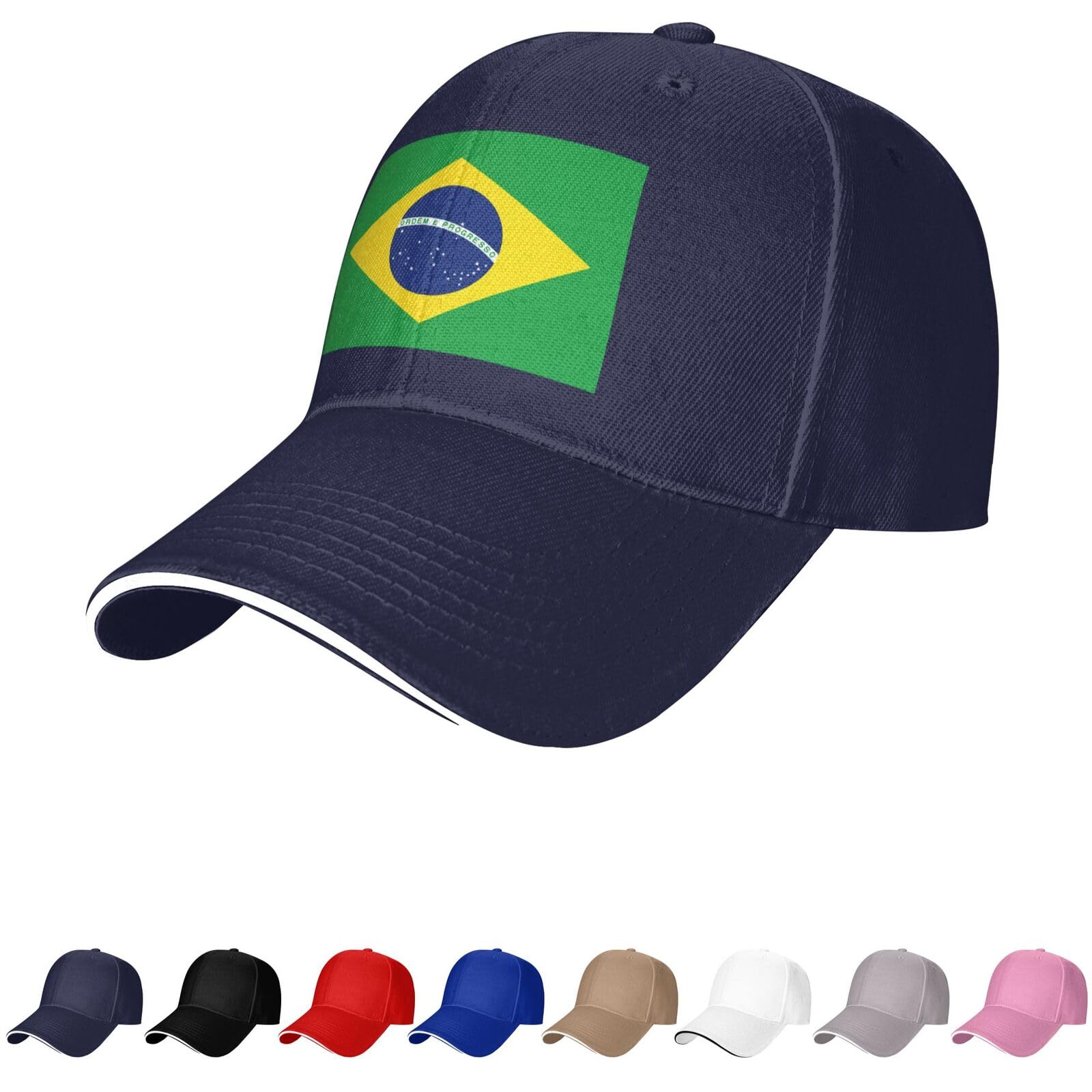 Brazil Flag Hat Brazilians Caps for Man Woman Flag of Brazil Baseball Cap Trucker Dad Hat Navy Blue