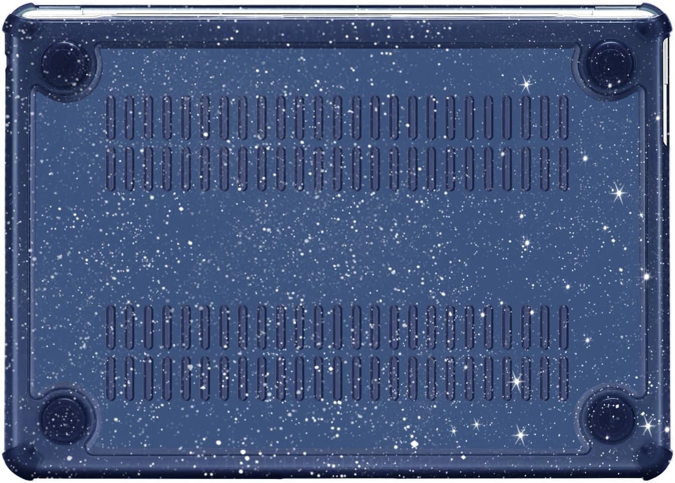 MOSISO Compatible with MacBook Air 15 inch Case M5 2026 M4 M3 M2 2025-2023 A3448 A3241 A3114 A2941, Crack-Resistant Heavy Duty Glitter Hard Case with TPU Bumper&Keyboard Cover&Screen Film, Navy Blue