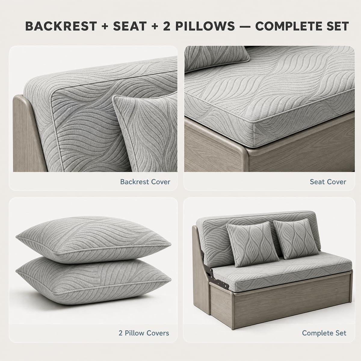 RV Couch Covers for Sofa Bed, 2-Piece Set with 2 Pillow Covers