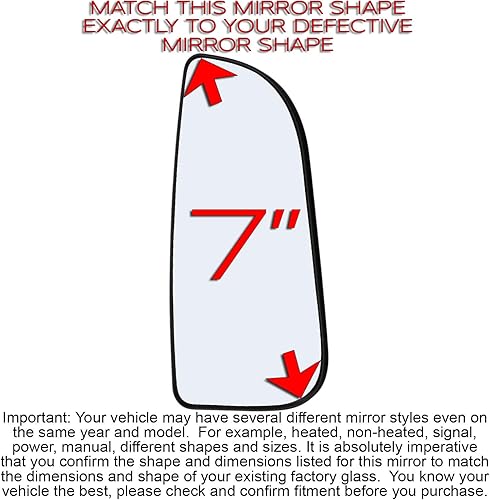 Miniatura 2 de Conjunto de vidrio para espejo lateral del pasajero con placa trasera de plástico compatible con camioneta Dodge Ram 1500 2500 3500 2010-2023 (lente