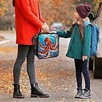 Vista 6 de AUUXVA Sea Ocean Shakes - Bolsas de almuerzo para niños y niñas, lonchera térmica, con correa ajustable, a prueba de fugas, duradera, para niños