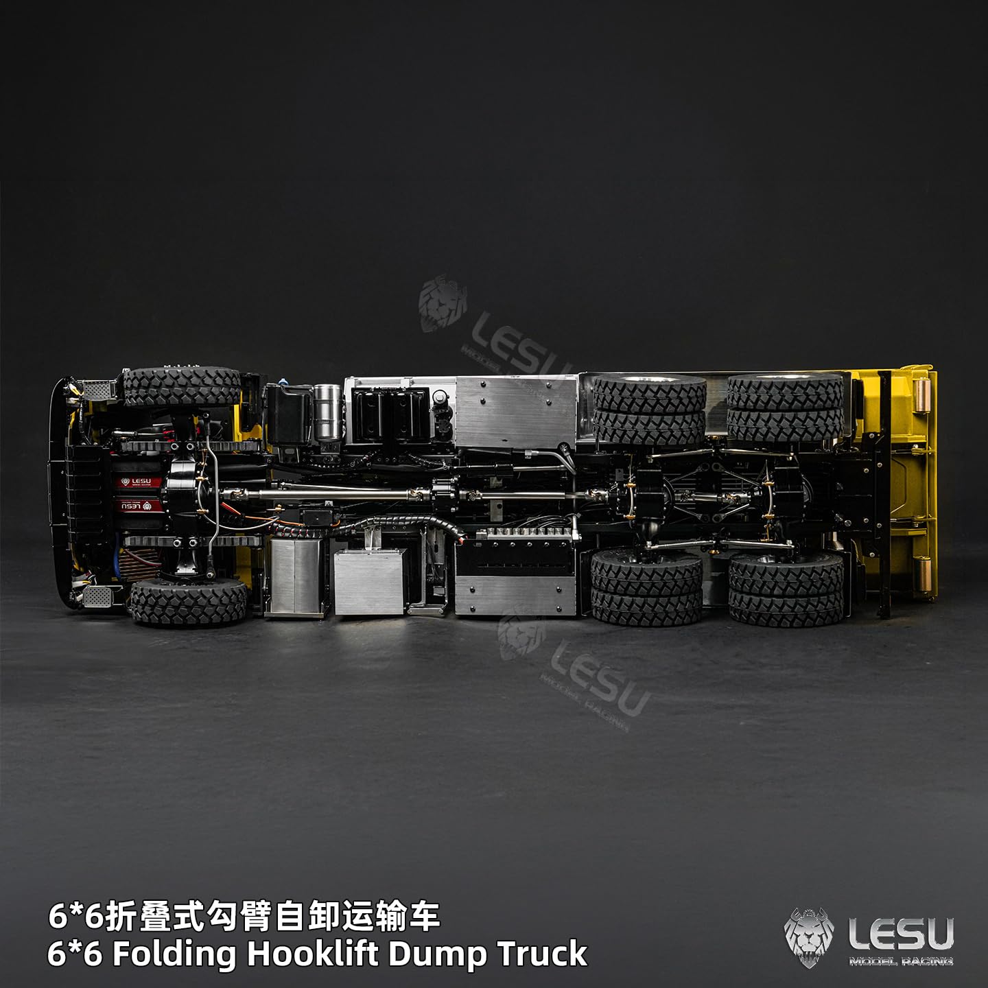 TOUCAN RC HOBBY LESU Z0102 1/14 - Carrello idraulico a carrello, 6 x 6 RC gancio sollevatore, cambio a 3 marce, serratura differenziale