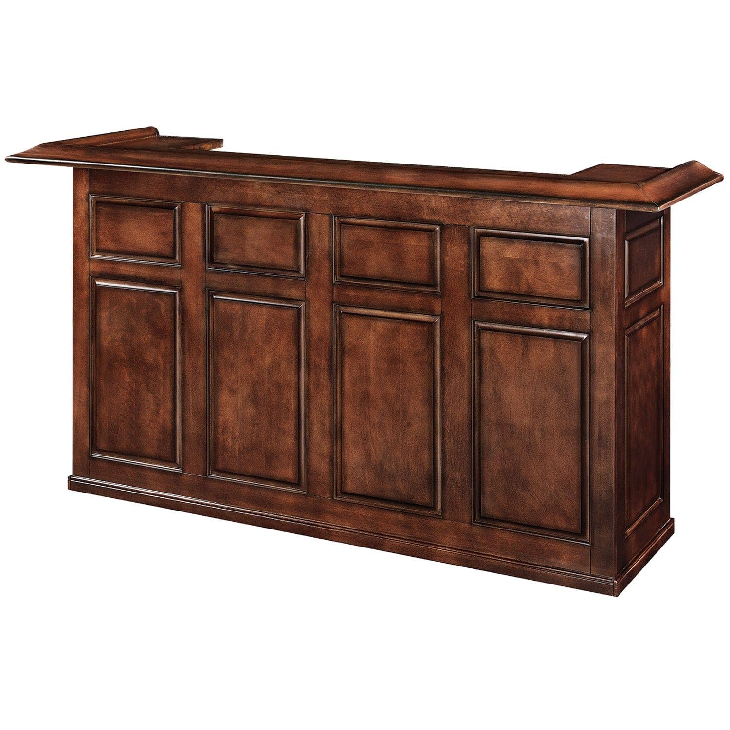 RAM Game Room Dry Bar with mini fridge pocket, 84", Chestnut