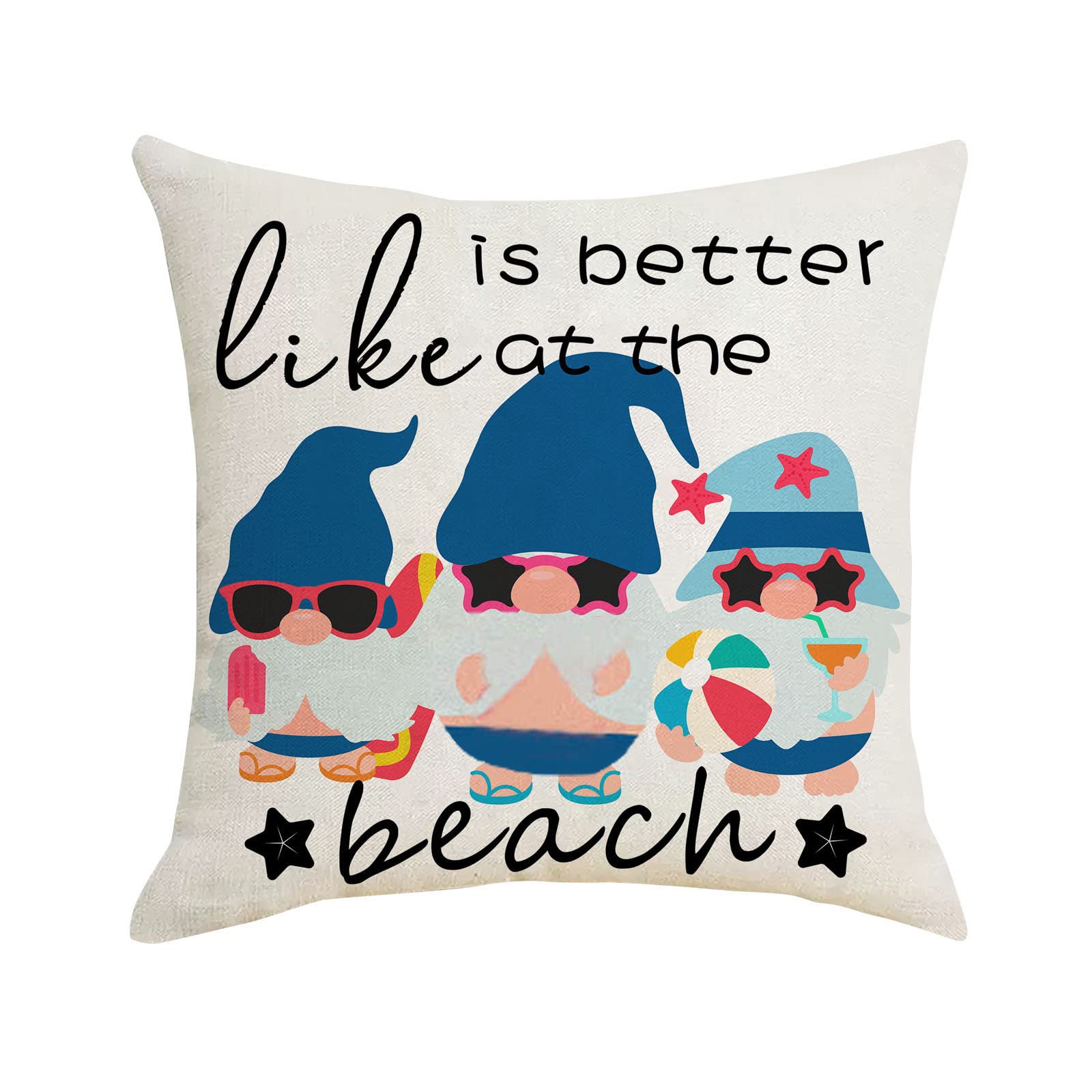 Throw Pillow Covers Summer 18 X 18 Inch Decorative Throw Pillow Covers Throw Pillow Cover Inches Decorative Farmhouse Linen Cushion Case for Home Wedding Outdoor Indoor Decor