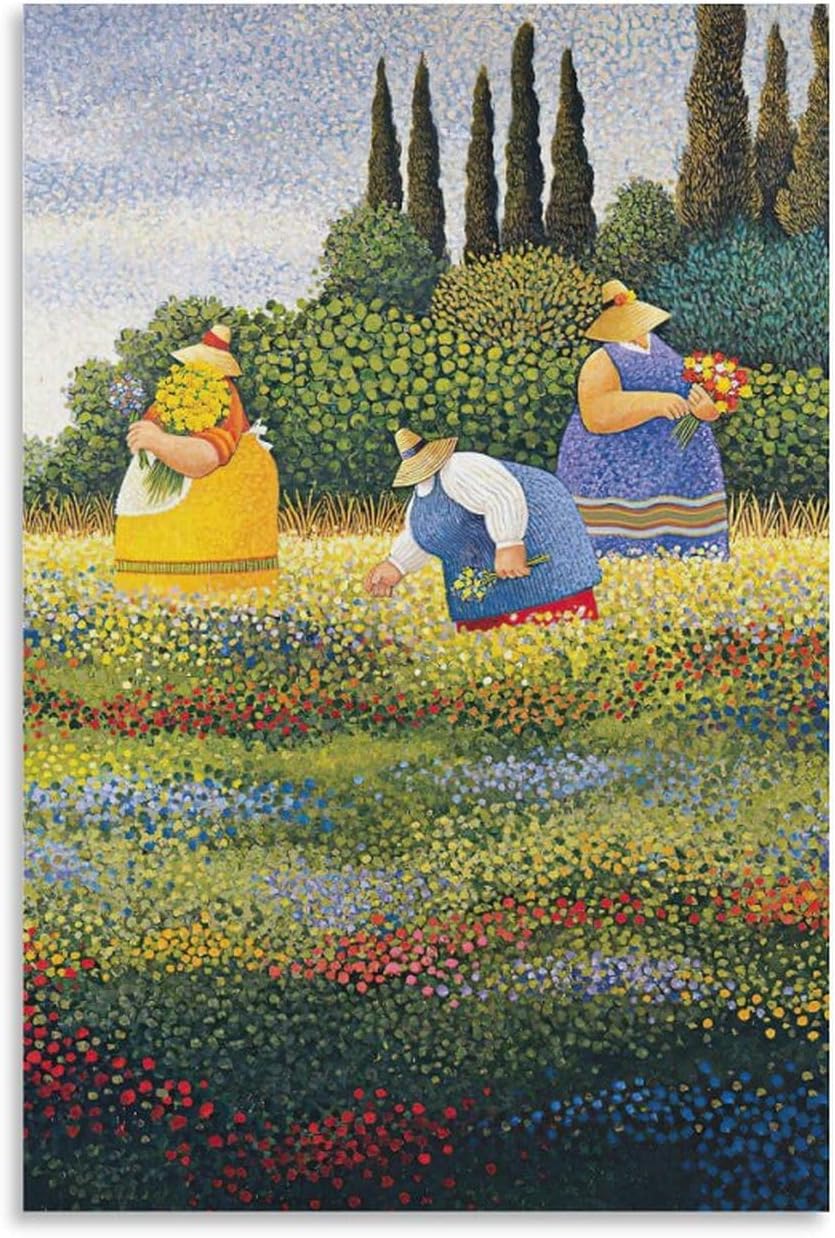 Artist Poster Lowell Herrero Poster Canvas Wall Art Wildflowers Painting Posters For Room Aesthetic And DecorCanvas Painting Posters And Prints Wall Art Pictures for Living Room Bedroom Decor 12x18in