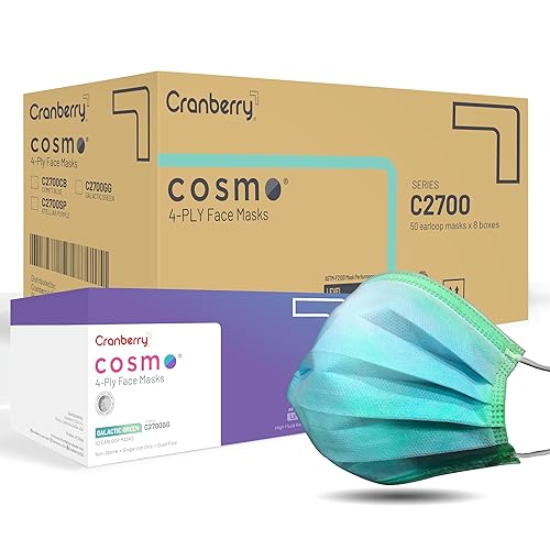 Cranberry USA C2700CB Cosmo - Mascarilla facial desechable para las orejas, Verde galáctico, 1 Unidad (Paquete de 50)