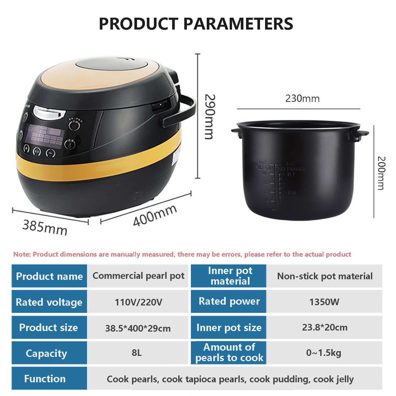 Pentola elettrica automatica della perla del fornello della tapioca con il pannello di controllo intelligente & il riscaldamento di circolazione per i negozi di dessert