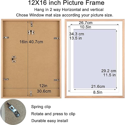 Miniatura 2 de Marco de fotos de madera maciza de 12 x 16 pulgadas, marco de fotos de madera de roble, marco de póster de boda, marco de pintura al óleo, marco de