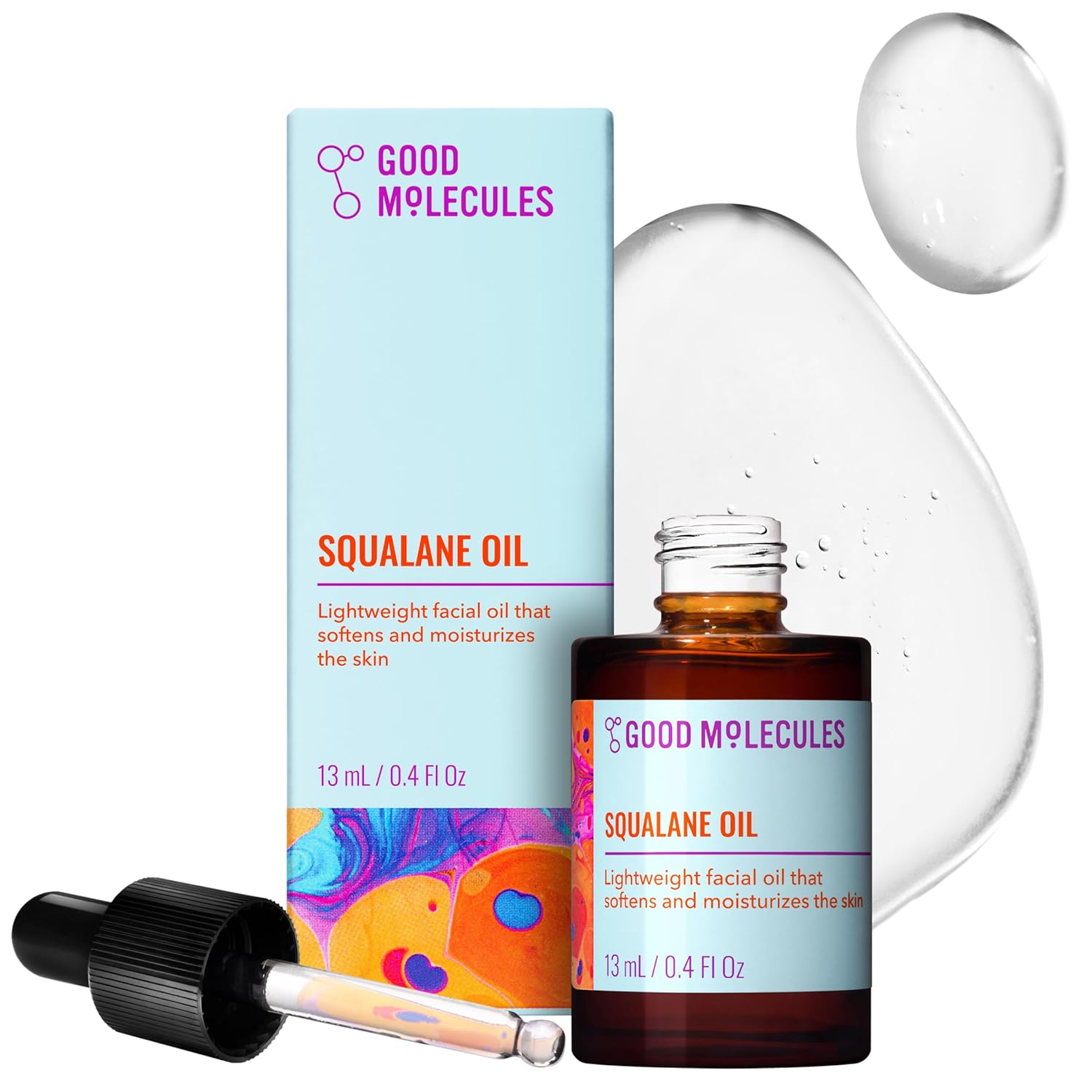 Good Molecules Squalane Oil - 100% Natural Squalane Oil Non-Greasy Moisturizer for Face. Skin. and Hair - Skin Firming. Ultra Hydrating Facial Skin Care
