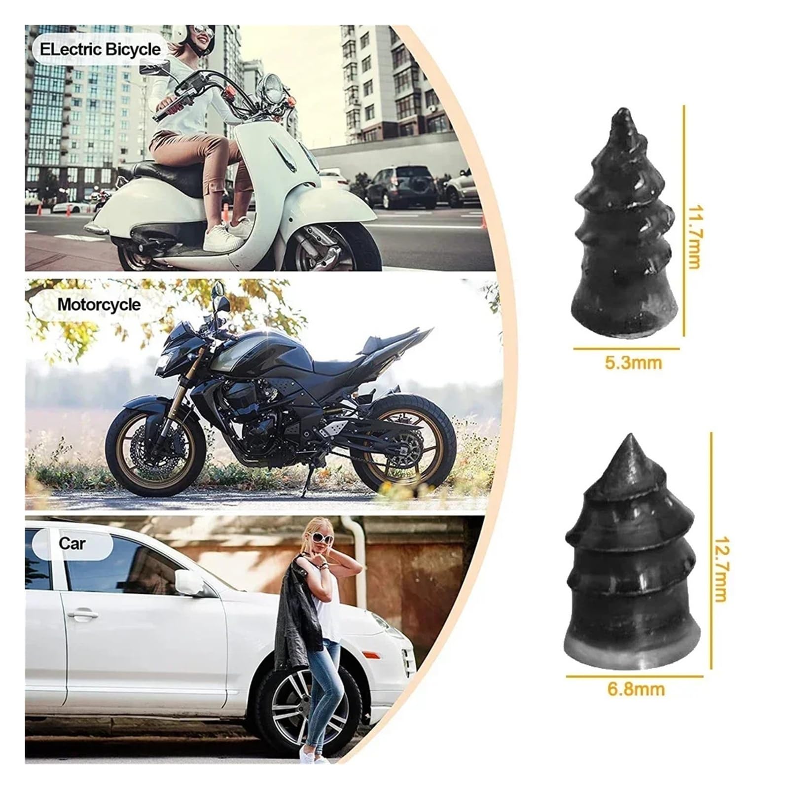 Gwoździe do naprawy opon próżniowych 10/500 szt., zestaw śrub i łatek do opon bezdętkowych do motocykla, samochodu, ciężarówki, profesjonalny zestaw naprawczy (500 szt. małych)
