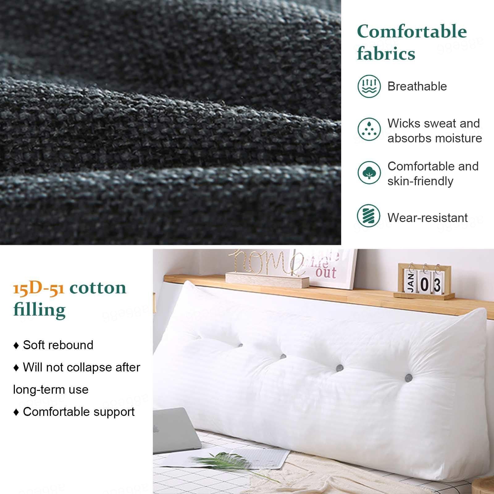 YSZBD Leeskussen Rugleuning Rugondersteuning Kussen Voor Bed Rugleuning Versteviging Rugleuning Hoofdeinde Wigkussen Ondersteuning Kussen voor Slaapbank(6,120x50x20cm