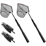 SAN LIKE 2pack Fishing Net Fish Landing Nets Ice Fishing Collapsible Telescopic Sturdy Pole Handle for Saltwater Freshwater Extending to 51inches (51inch-2pack)
