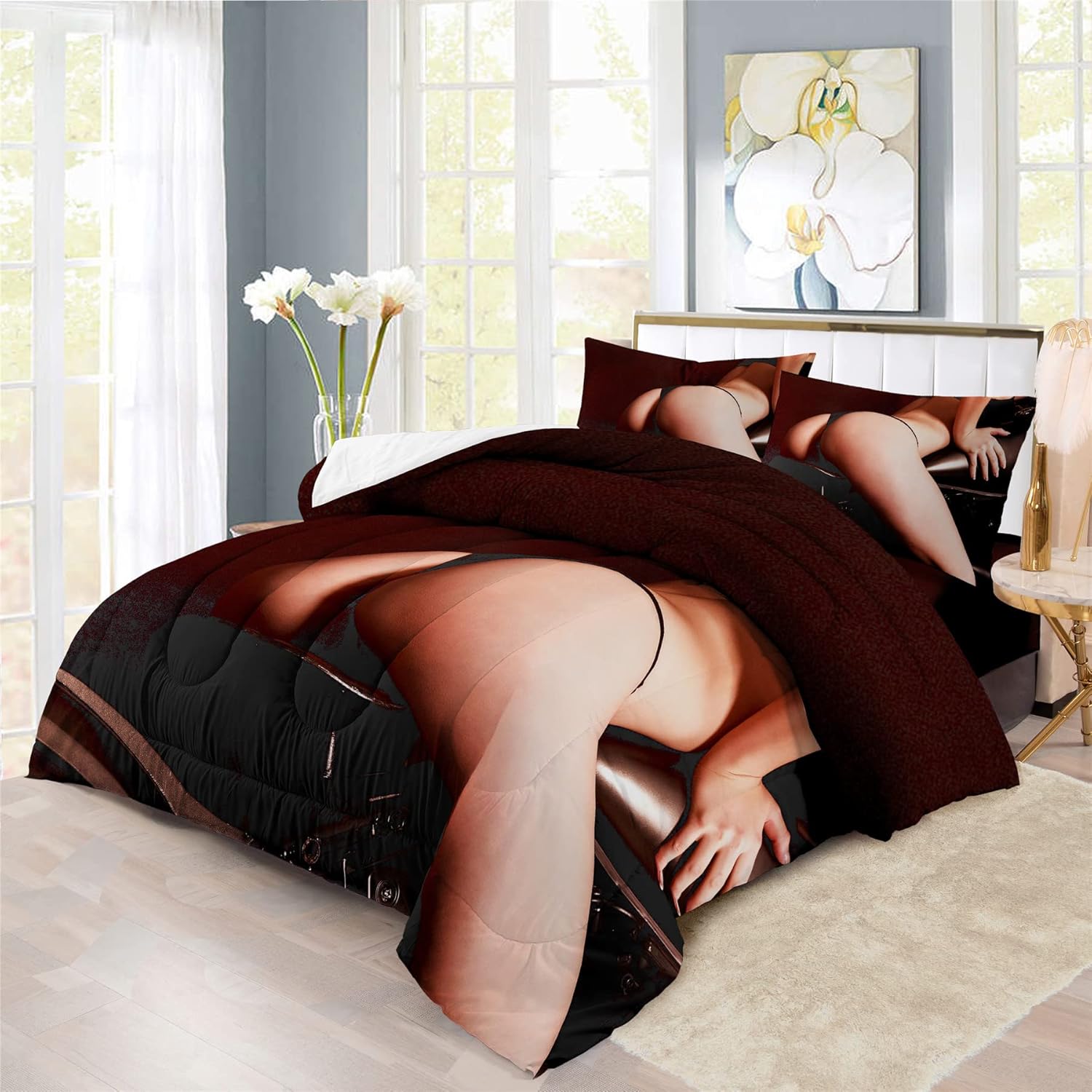 XIICOO Fitness Women High Heels Bedding Set Fitness Yoga Women Comfortcer Set |1 Comforter+2 Pillowshams(3Pcs) or Sheet (4Pcs) (A,TWIN-3PCS)